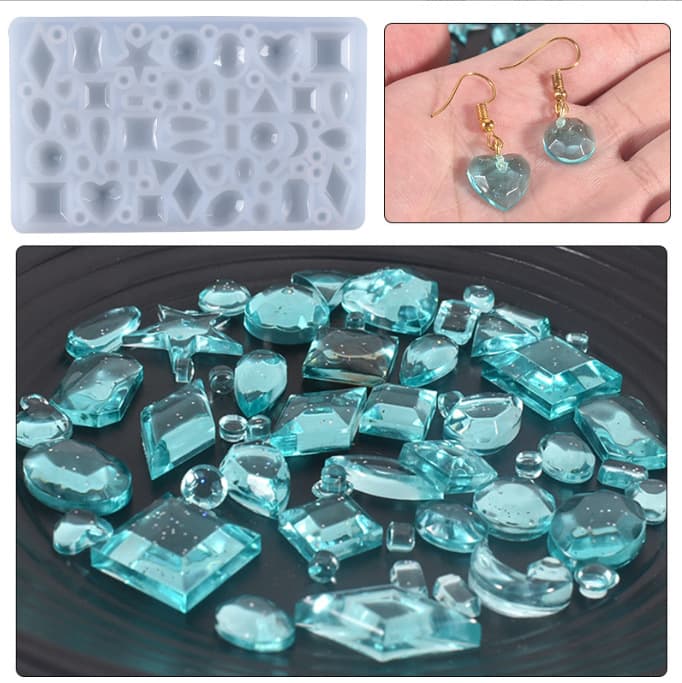 DIY silicone earring mold mini full-page diamond earrings earrings geometric moon star silicone mold