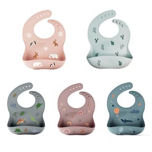 Children's Silicone Bib, Thickened Baby Bib for Eating, Infant Drool Bib, 3D Three-Dimensional Baby Products