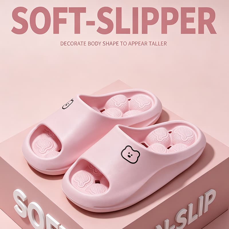 Soft-soled EVA bathroom slippers, lightweight massage slippers, essential anti-slip and leaking slippers for home, men's home slippers