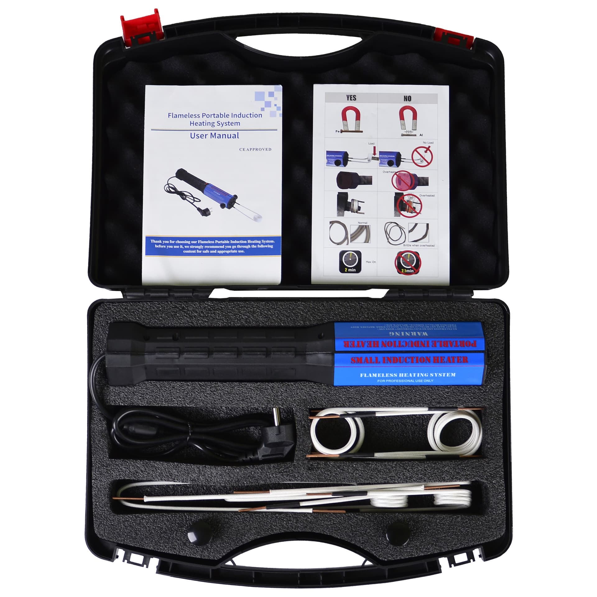 1.3KW electromagnetic induction integrated heater. Necessary maintenance tools. Removable rusty screws and nuts.