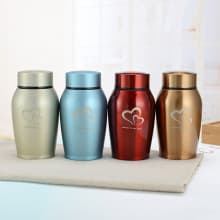 Cross-border export thickened stainless steel pet urn, metal sealed moisture-proof memorial can for cat and dog funeral supplies.