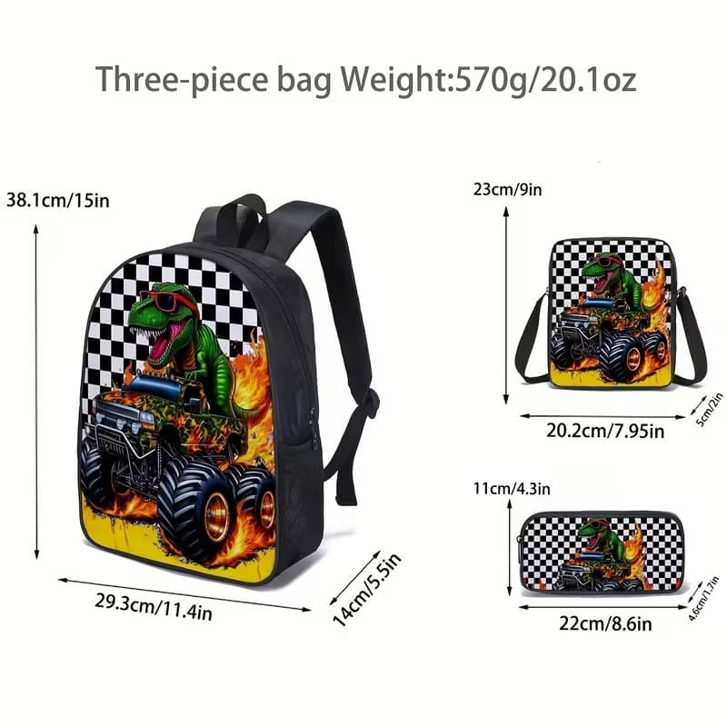 Cross-border cartoon printed Hot Wheels Race foreign trade student school bag reduces burden
