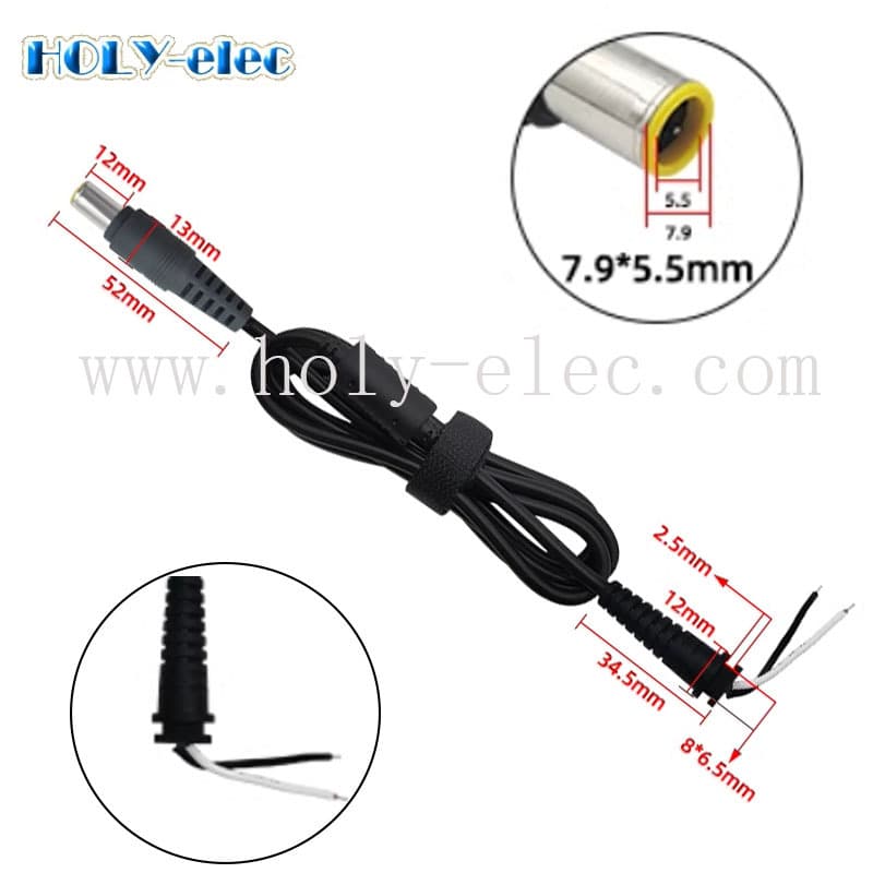 DC Power Male Connector Cable with Pin, Compatible with LENOVO 7.9*5.0, DC Power Cord