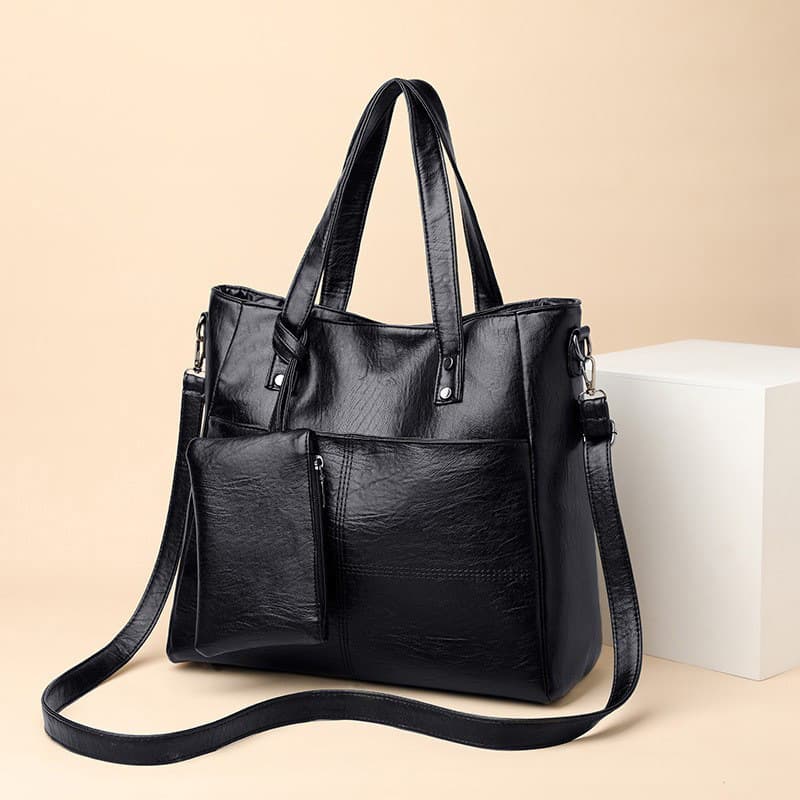 New Women's Bag 2-Piece Set, Soft Leather Shoulder Bag, Tote Bag, Crossbody Bag, Large Capacity Shopping Bag
