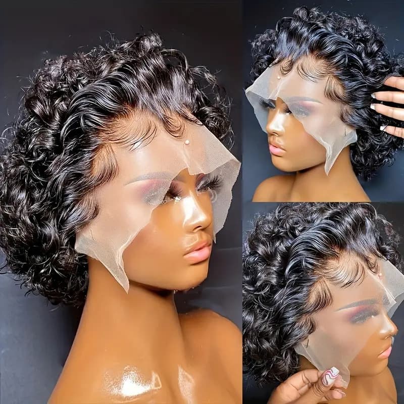 Amazon's Best-Selling Lace Wig for Women, Small Curly Short Curly Hair, Afro, Black Universal Full Headgear in Stock