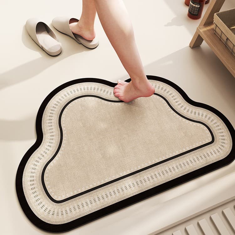 Cloud Bathroom Absorbent Mat Diatom Mud Foot Mat Non-Slip Entrance Rug Irregular Shape Quick-Dry Carpet