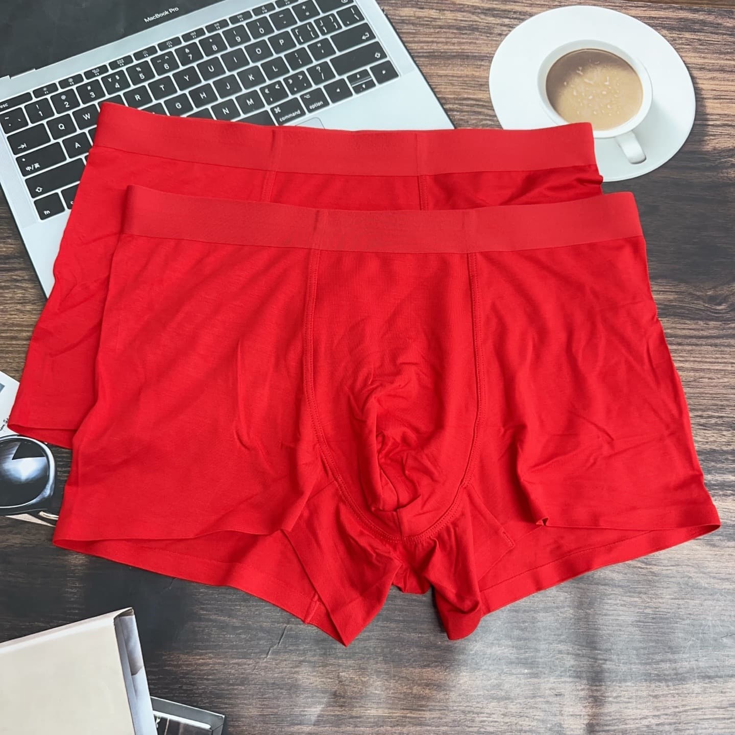 Special Offer: Two Mixed Styles Red Seamless Men's Underwear Modal Boxer Briefs for New Year Zodiac Year Men's Underwear Wholesale