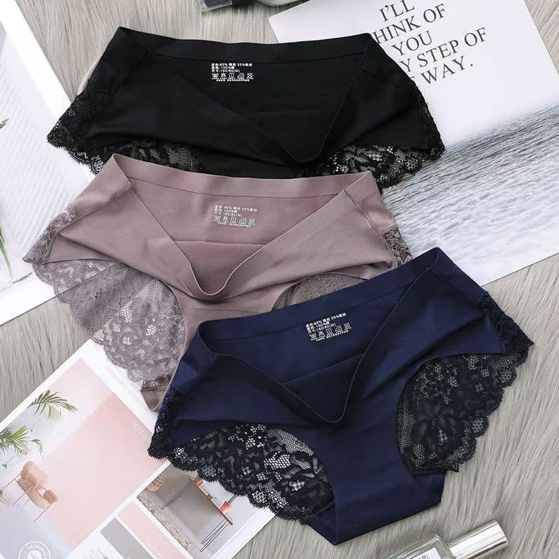 Women's Underwear Women's Low Waist Lace Sexy Pure Desire One-piece Simple Hip Breathable Lace Trip