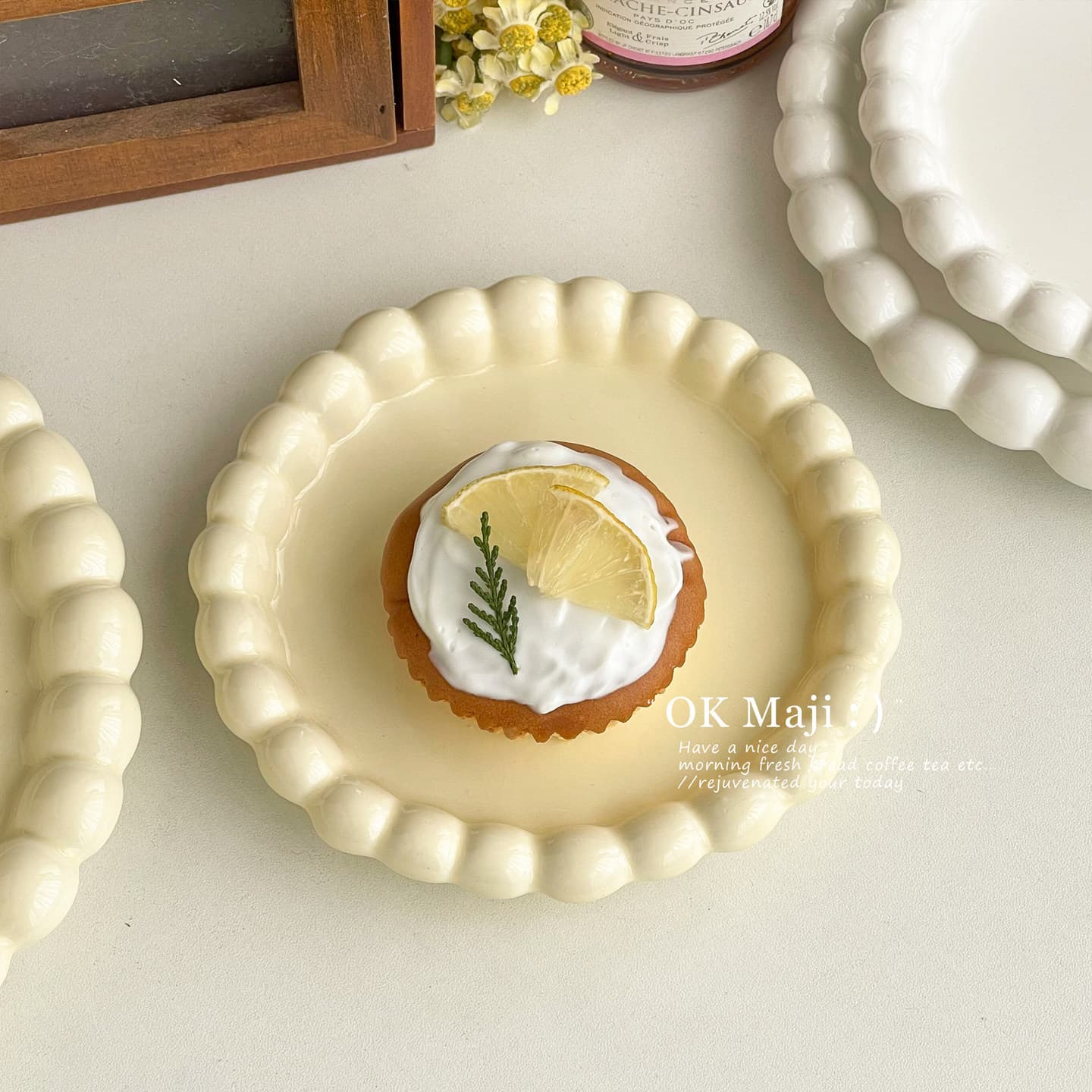 Unique Ins-style Beautiful Ceramic Dessert Plate, Premium Breakfast Plate, Afternoon Tea Dessert Plate, Flat Shallow Plate