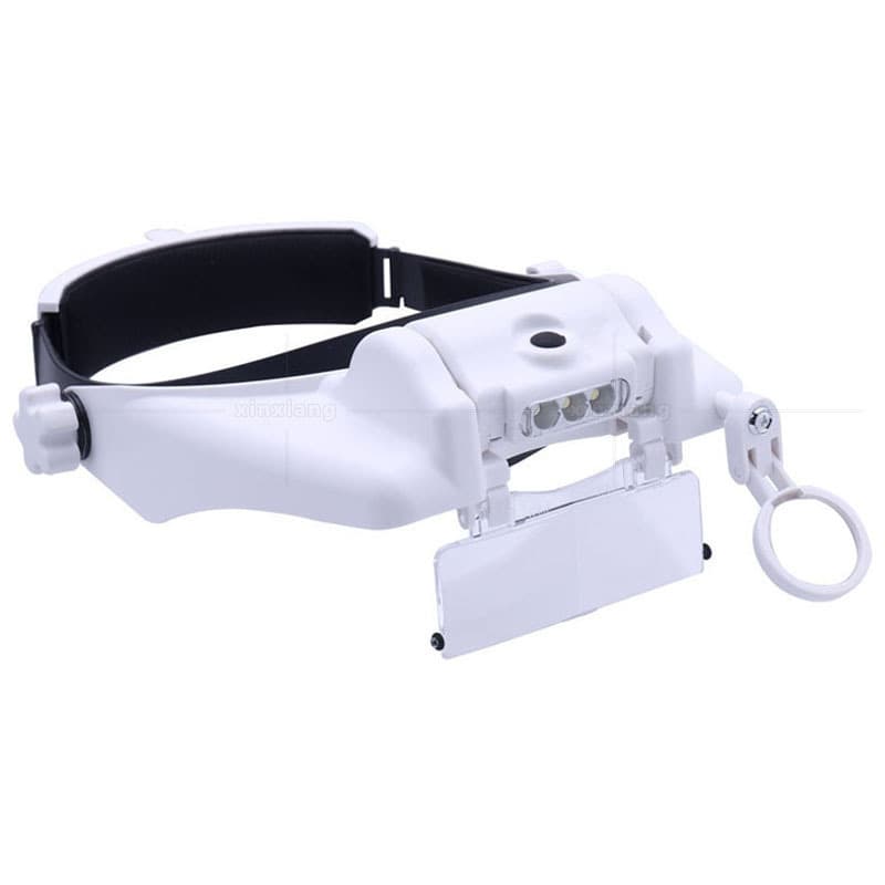 New LED light-illuminated head-mounted spectacles magnifying glass with 3 sets of lenses, tattoo eyebrow trimming and eyelash extension laboratory