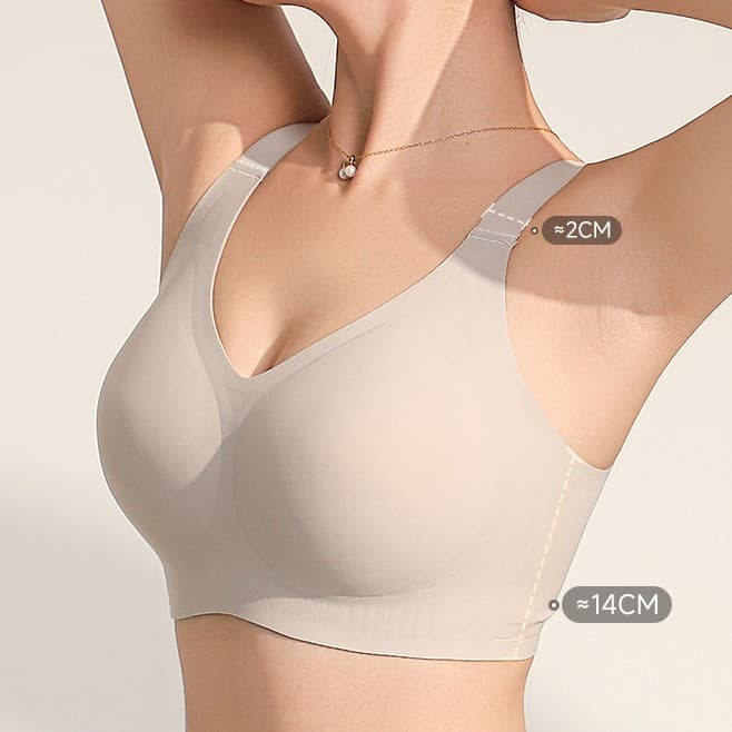 Full Coverage Bra for Large Bust, Thin Cup, Side Shaping, Anti-Sagging, Lifting, Seamless, Wire-Free, Plus Size Bra