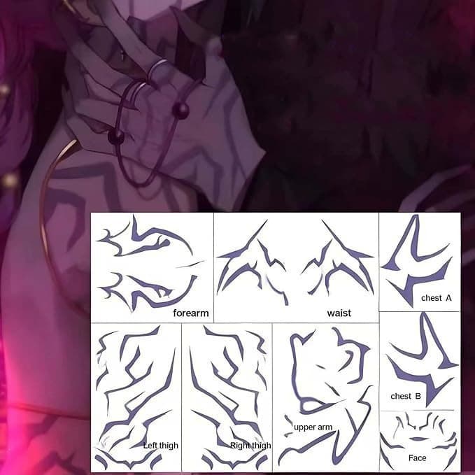 Cross-Border Temporary Tattoo Demon Role-Playing Sticker Hunter Rumi Role-Playing Accessories Purple
