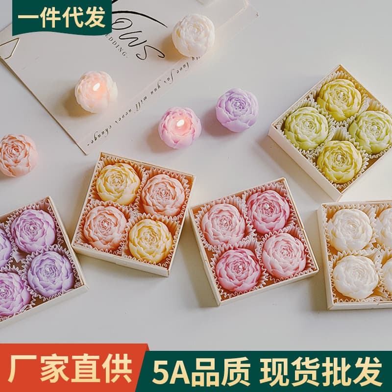 Creative Rose-Shaped Candle Wholesale, Ambiance Scented Candle, Souvenir Gift, Simulated Rose Aromatherapy