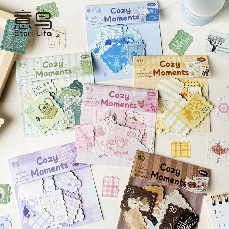etori White Cow Sticker Pack Warm Moments Series Fresh Relief Stamp Basic Versatile Stickers 20 Sheets
