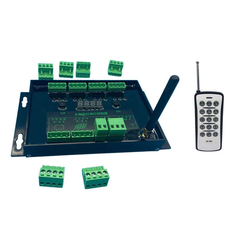 Waterproof four-phase 12V solar traffic light controller, solar traffic light controller, signal light system