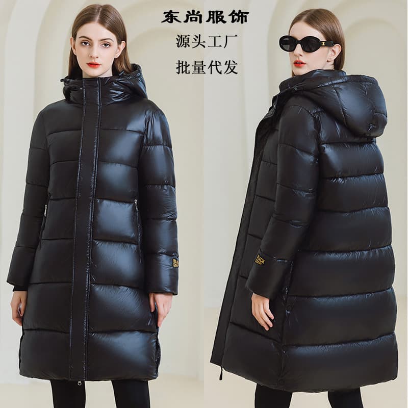 2025 Black Gold Cotton Coat Long Length Built-in Heated Down Cotton Jacket Couples Style Northern Cold-Resistant Coat Wholesale