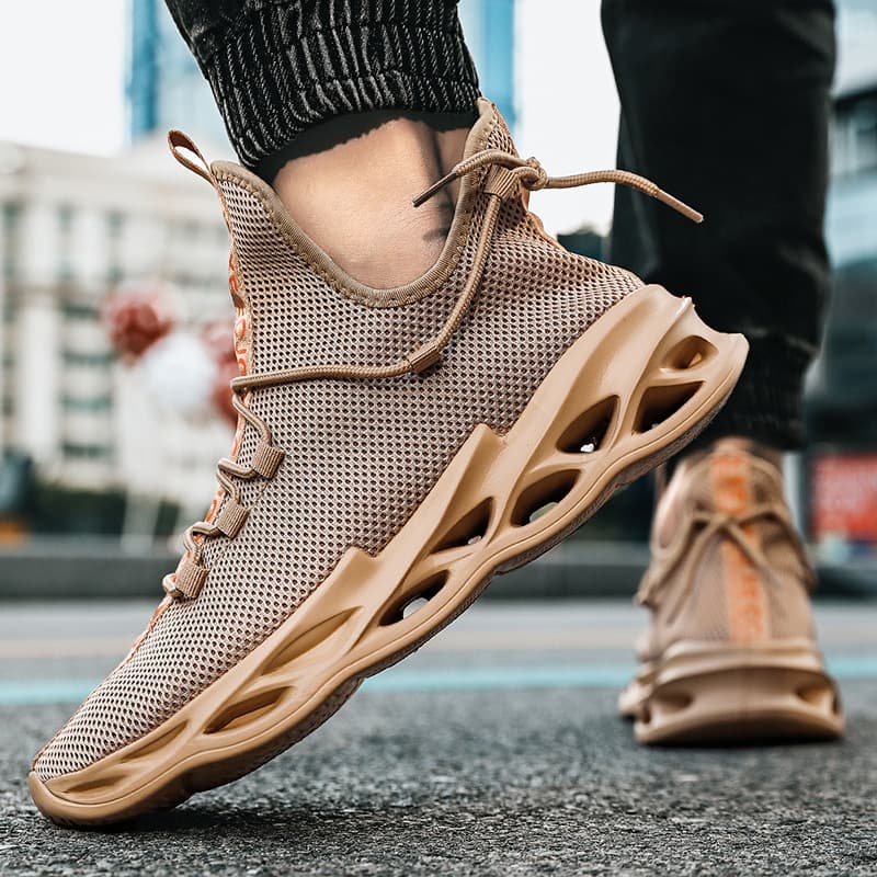 Large Size Men's Casual Sports Shoes Plus Size Knitted Mesh Breathable Single Shoe Fashionable Streetwear Lazy Shoes EVA Material