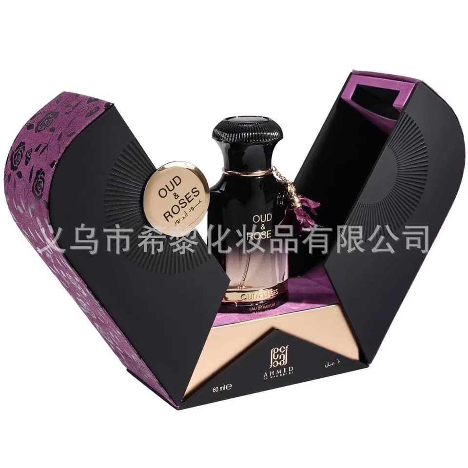 New Cross-Border Ahmed OUD & ROSES Perfume Middle Eastern Arabic High-Quality Purple Rose Gift Box Fragrance