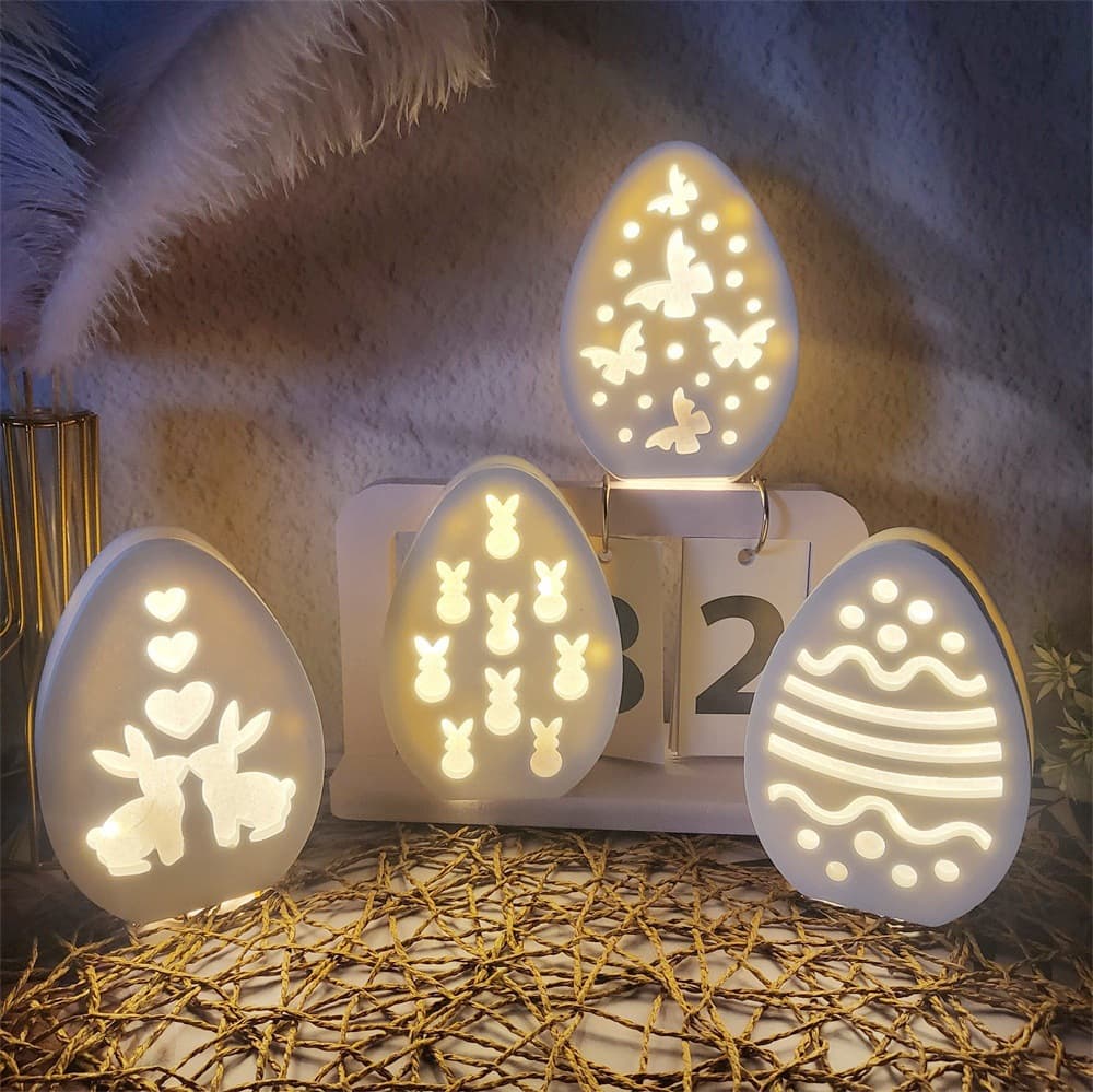 S1030+S1031+S1032+S1033+S1034 Easter Egg Projection Plaster Mold DIY Silicone Mold