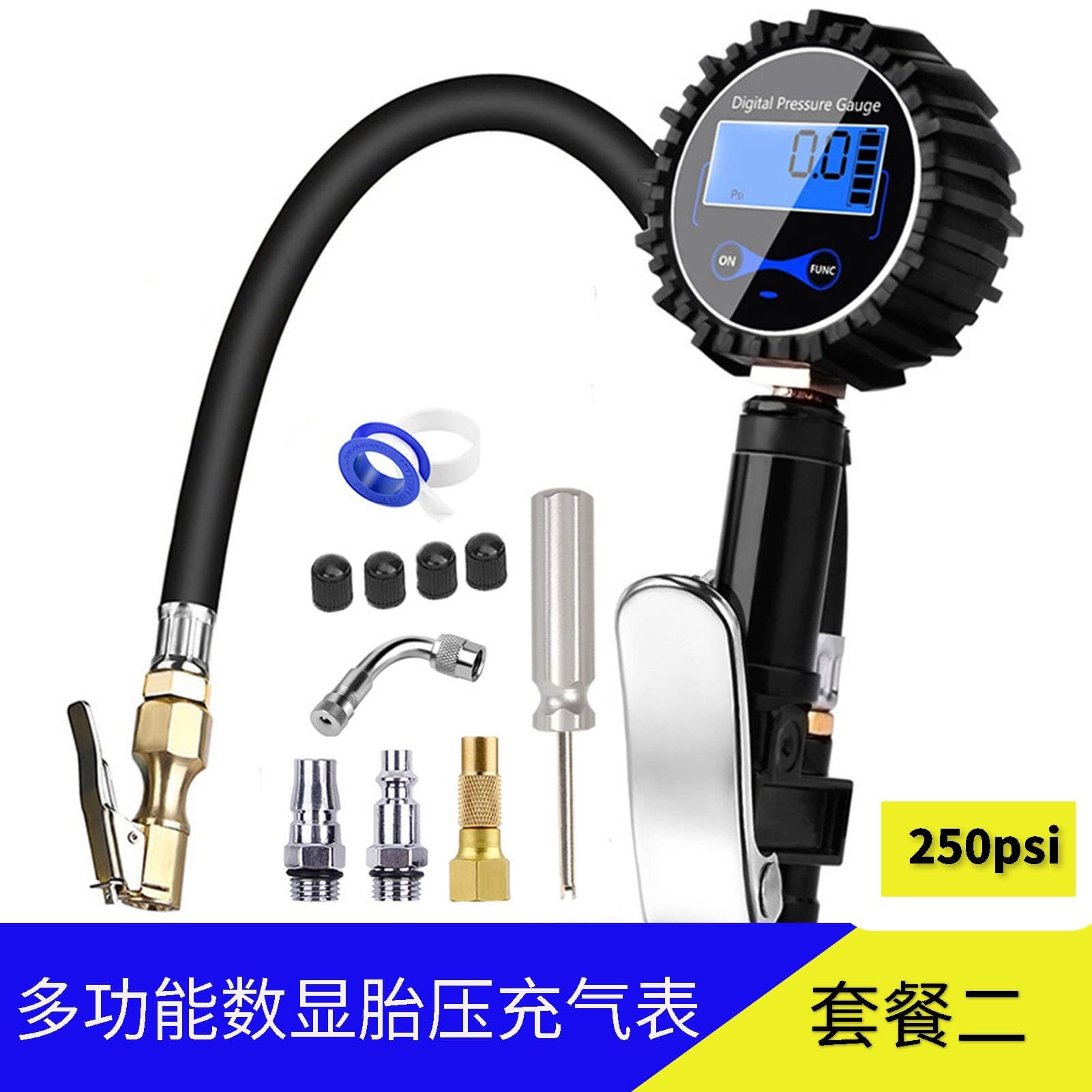 Tire Pressure Gauge Car Tire Inflator Gauge High Precision Digital Display Pressure Gauge