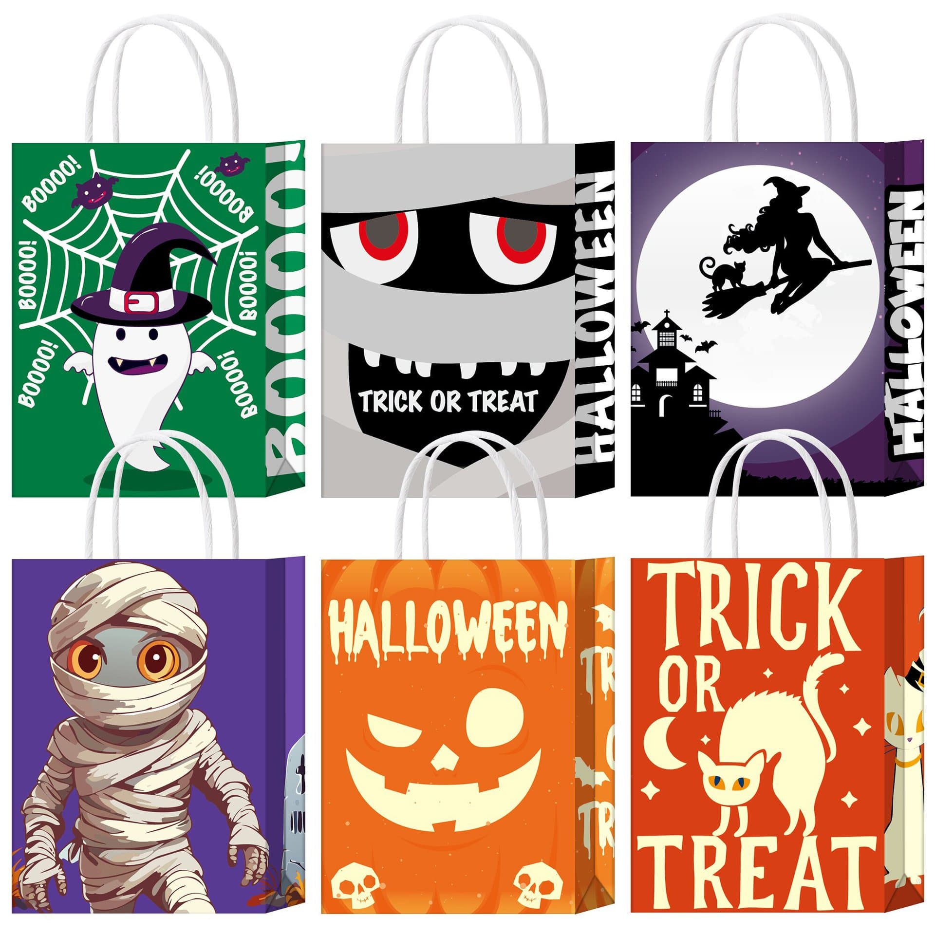 Cross-border Paper Bag Tote Bag Halloween Gift Bag Premium Tote Bag High-Value Party Cute Candy Bag
