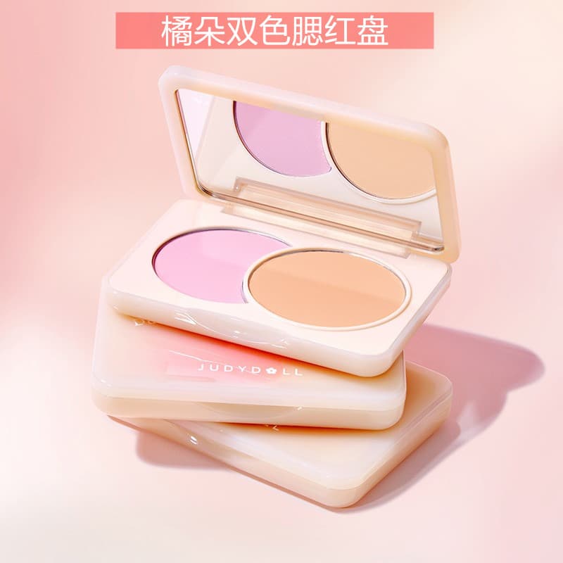 Judydoll Two-Color Blush Blush Blue Expanding Color Contracting Color Matte Highlighter Brighten Skin Tone Enhance Complexion