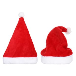 Cross-border Red Christmas Hat High-quality Short Plush Adult Christmas Hat Christmas Decoration Classic Christmas Hat
