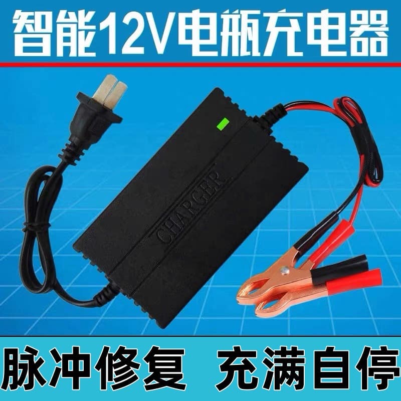 Smart 12V Motorcycle Battery Charger Car Universal Lead-Acid Battery Pulse Repair Charger