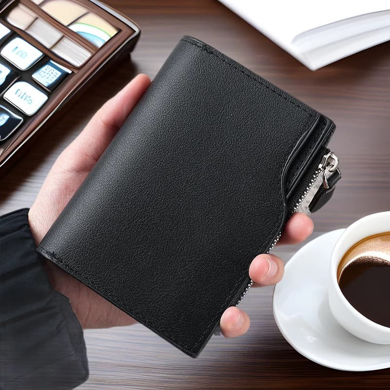 New Men's Short Wallet Multifunctional Zipper Bag Multi-Card Slot Large Capacity Business Men's Wallet Coin Pocket