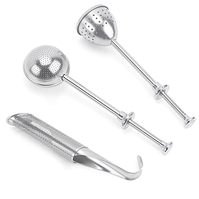 Powder Sugar Sieve, Stock Spherical Telescopic Semi/Full Leak Tea Infuser, 304 Stainless Steel Pipe-Shaped Tea Filter and Brewing Ball