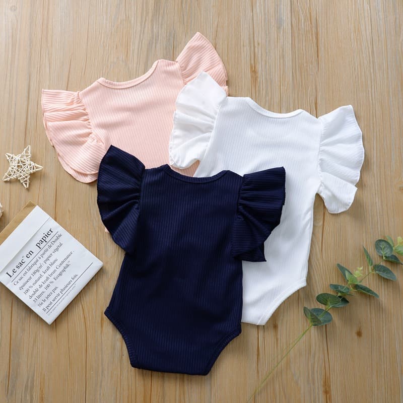 Infant and child one-piece harem, fashionable European and American children's rompers, triangle bag, big lace sleeves, harem, newborn outing clothes