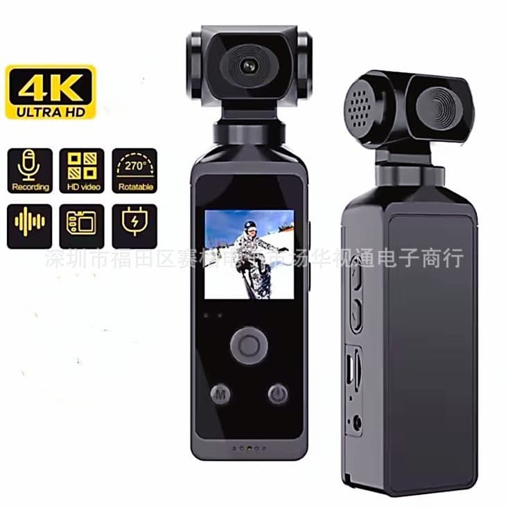 Cross-Border Premium 4K Action Camera 270° Rotating Handheld Camera Outdoor Sports Camera