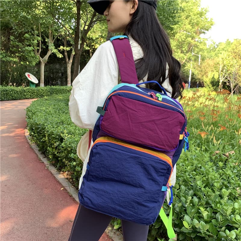 Summer outdoor outing school bag rainbow dopamine series children's casual backpack boys and girls campus class