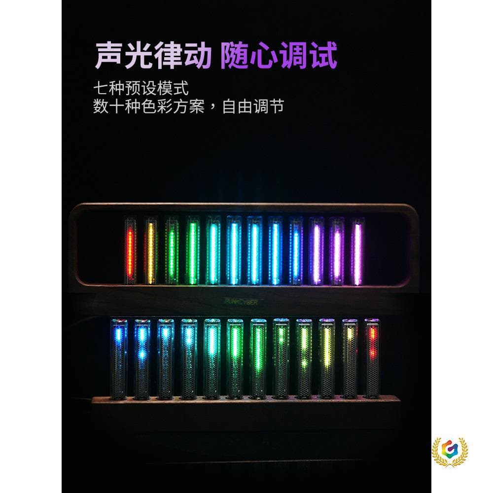 ✅LED pickup light spectrum rhythm atmosphere light RGB pseudo-nixie tube music table and e-sports desktop ornaments voice control