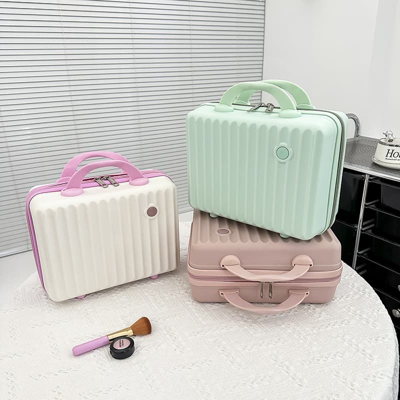 Internet celebrity new makeup box souvenir mini round label storage box women's lightweight small suitcase small suitcase