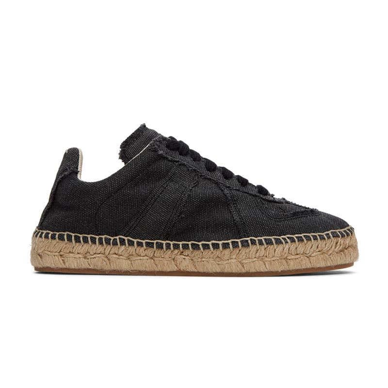 In Stock Maison Beige Replica Espadrilles Rope Sole Lace-Up Low-Top Men's Shoes