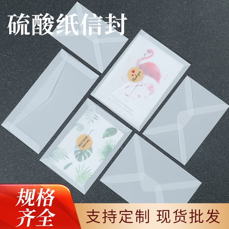 Transparent tracing paper envelopes, wholesale available, vintage wedding postcards, invitations, storage, semi-transparent covers with logo.