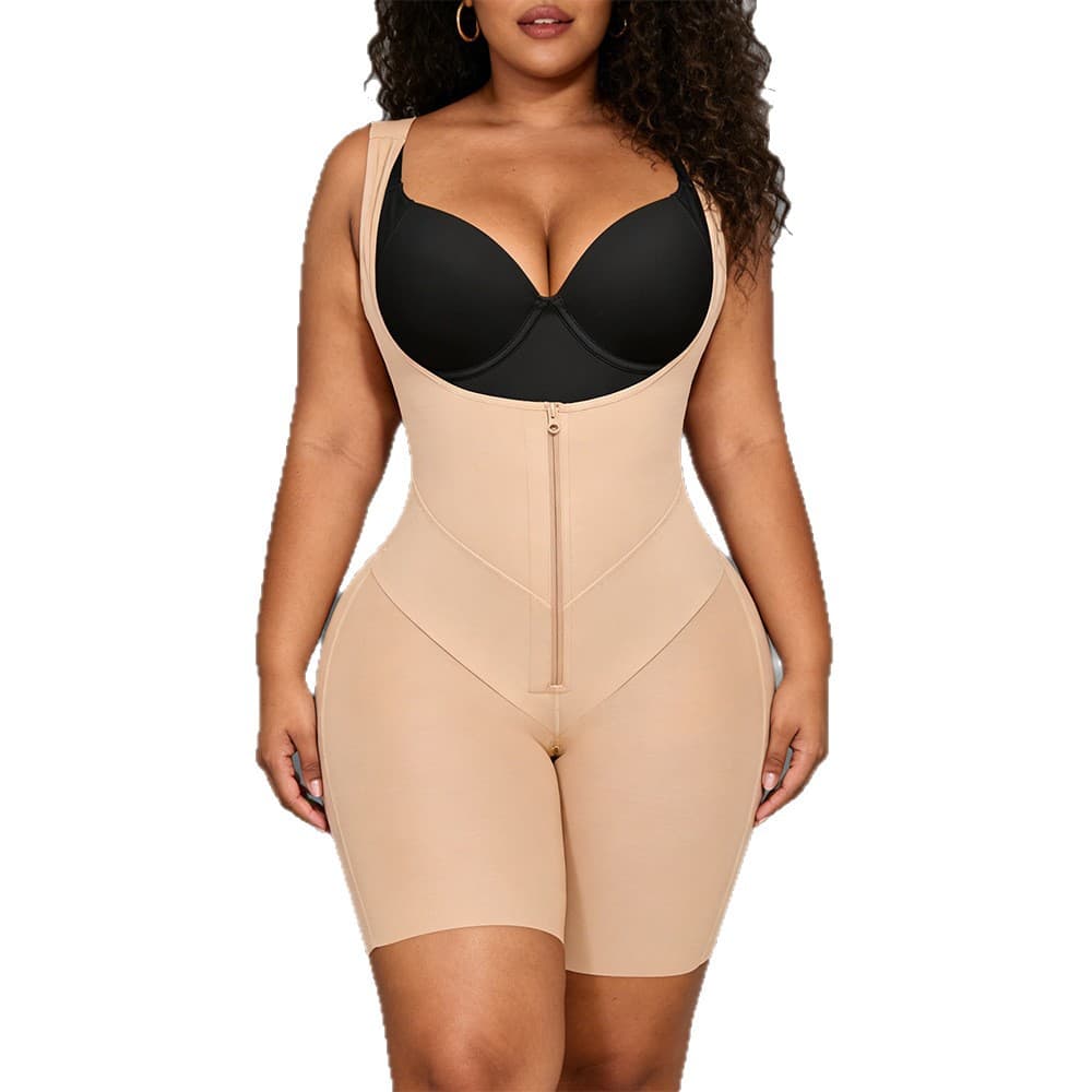 [2 Cross Compression Straps] Waist Trainer Tummy Control Butt Lifter Shapewear Bodysuit Slimming Body Shaper