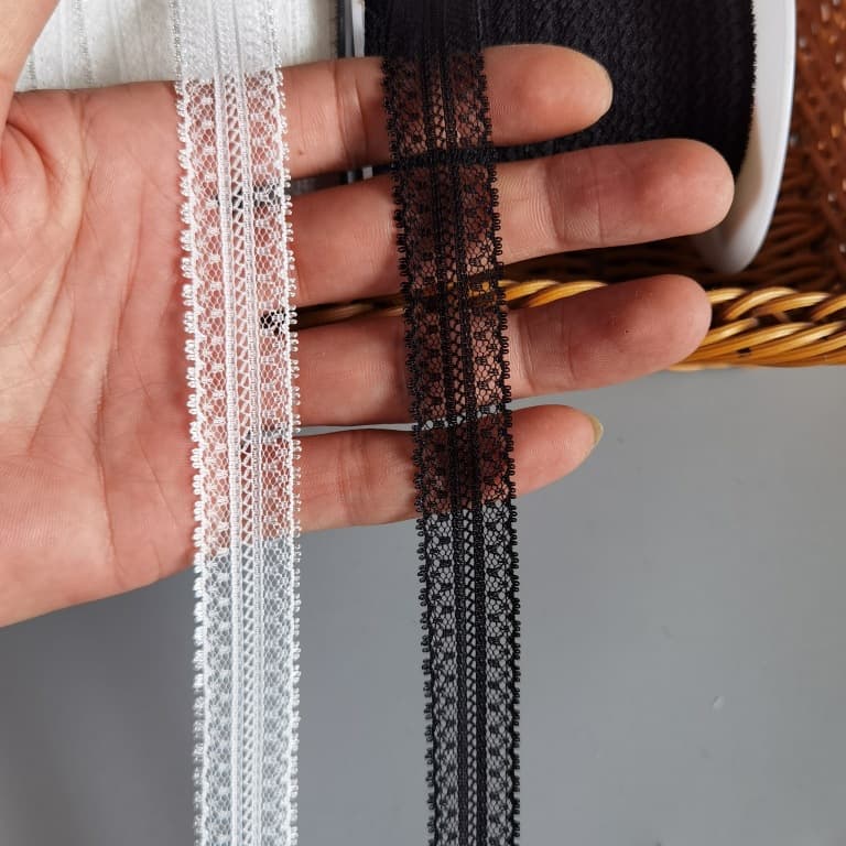 Cross-border Trade Taiwan-made Thin White Sheer Lace Trim Garment Accessory Wave Dot Doll Clothing Small Lace