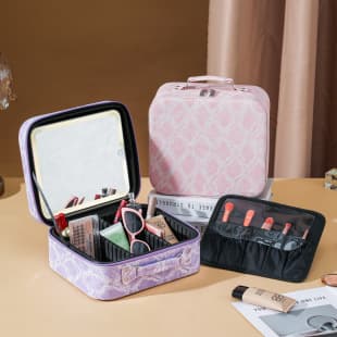 LED Light Makeup Case Portable Premium Travel Cosmetic Storage Bag New Light Luxury Large Capacity Makeup Bag