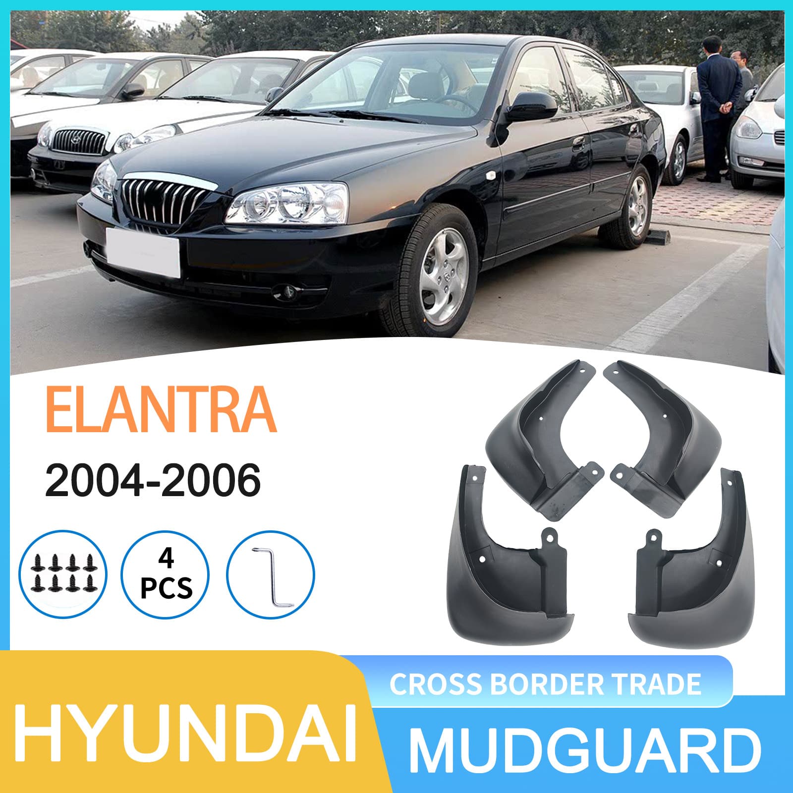 Compatible with Hyundai Elantra 2004-2006 Mud Flaps for Export Cross-Border Auto Tire Splash Guards Drop Shipping