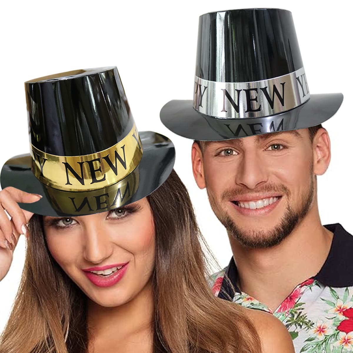 2025 New Year's Eve Party Hat Gold New Year Lincoln Hat HAPPY NEW YEAR Gold Foil Paper Hat