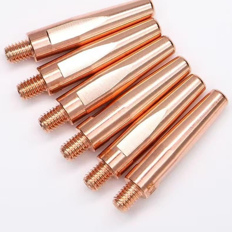 Custom MIG welding gas welding contact tip thickened pure copper chrome zirconium copper Binzel contact tip gas welder accessories