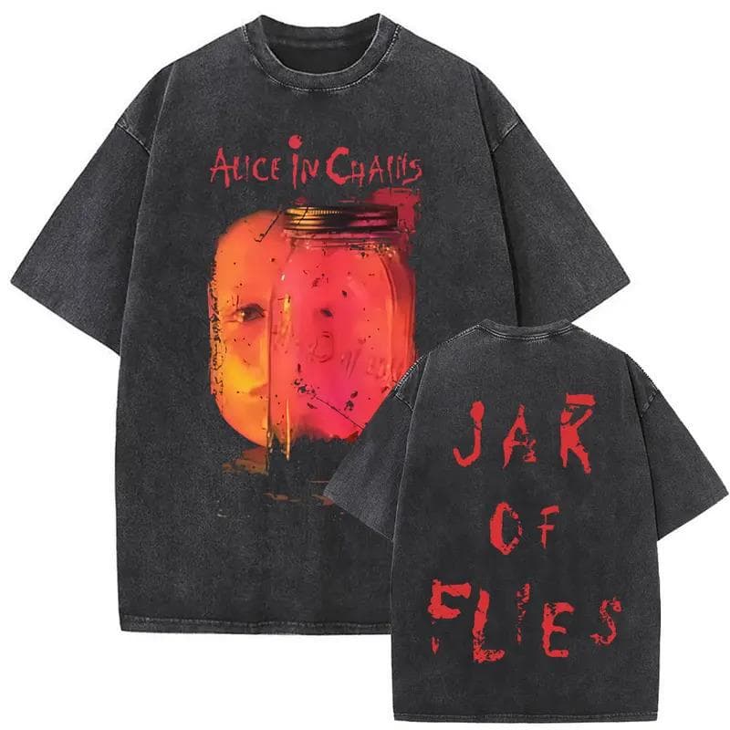 Washed Vintage Rock Band Alice in Chains Jar of Flies 100% Cotton T-Shirt