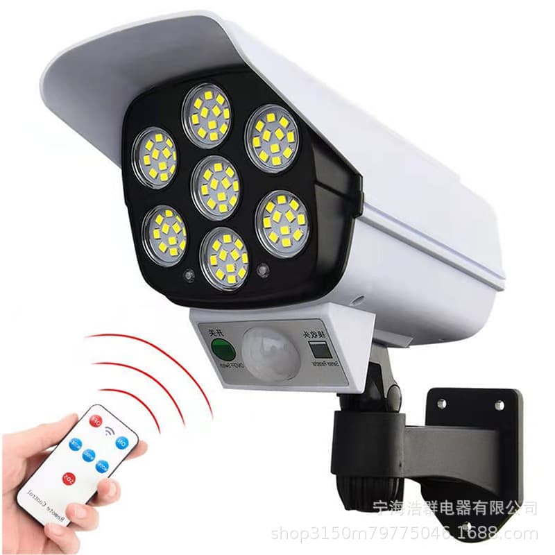 Solar Powered Simulated Surveillance Wall Lamp Outdoor Courtyard Road Light Super Bright Lighting Body Induction LED Road Lamp