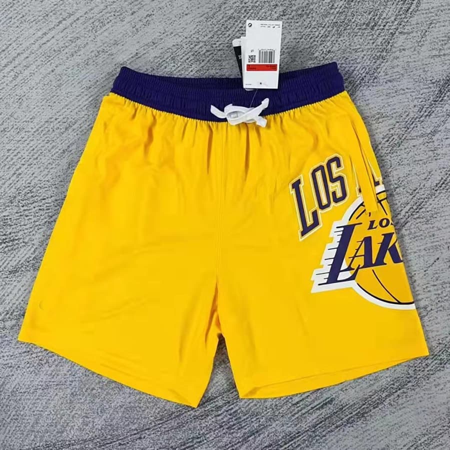 Summer NBA Shorts for Men, American-Style Basketball Shorts, Casual Athletic Shorts, Lakers Warriors Nets 5-Inch Inseam