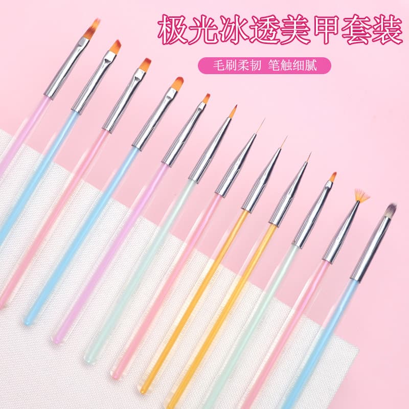 Manicure Japanese style set manicure aurora light therapy pen manicure painting smudged hook line pull pen manicure shop brush