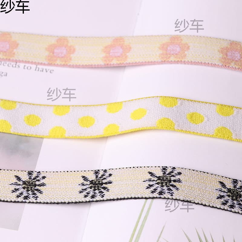 Elastic Band Thick Rubber Band Headwear Hair Tie Printed Elastic Waistband Flat Cord