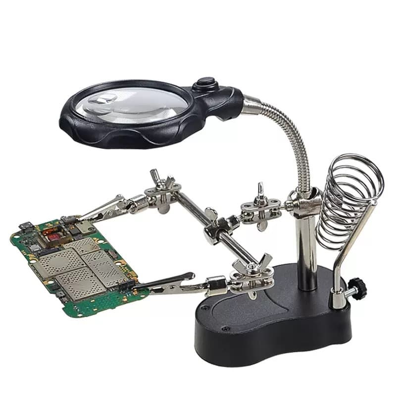 Imported LED Clip-on Magnifying Glass Repair Assistant Clamp Magnifier Tool for Motherboard Electronic Repair Hardware Magnification
