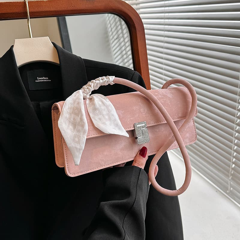 Gentle Fashion Silk Scarf Shoulder Bag Women's 2024 Spring and Summer New All-match Ins Underarm Bag Foreign Small Square Bag for Women
